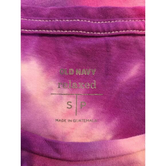 Old navy small women's relaxed fit tie dye "mascara and coffee" tee - Picture 3 of 6